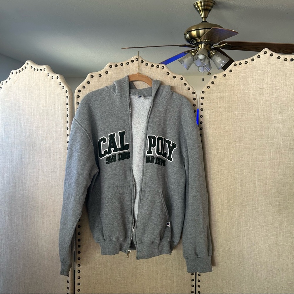 Cal Poly Gray Zip Up Hoodie - Picture 4 of 16